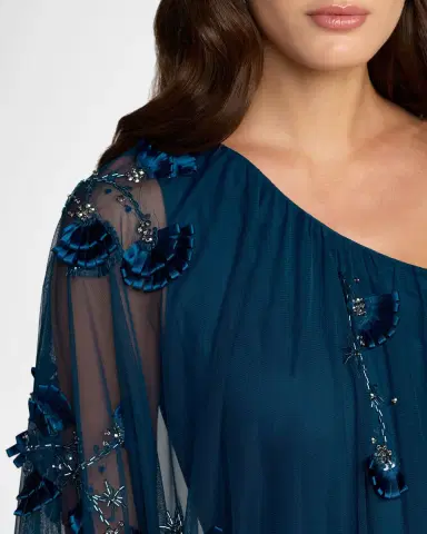 Mac Duggal Embellished Trapeze One-Shoulder Gown | Thumbnail 4 Mac Duggal Embellished Trapeze One-Shoulder Gown | Thumbnail 4