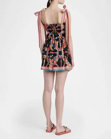 Dolce & Gabbana Carretto-Print Bustier Mini Day Dress | Thumbnail 3 Dolce & Gabbana Carretto-Print Bustier Mini Day Dress | Thumbnail 3