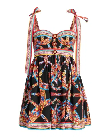 Dolce & Gabbana Carretto-Print Bustier Mini Day Dress | Thumbnail 1 Dolce & Gabbana Carretto-Print Bustier Mini Day Dress | Thumbnail 1