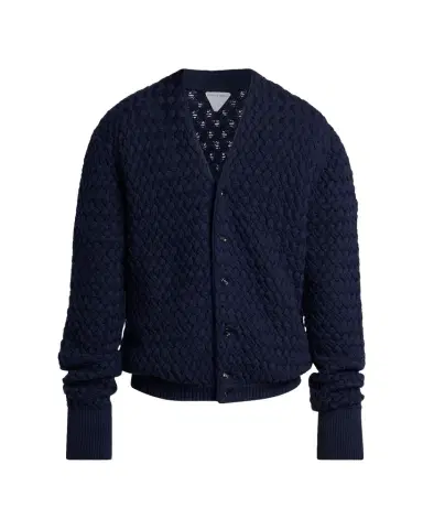 Bottega Veneta Men's Intrecciato Wool Knit Cardigan | Thumbnail 1 Bottega Veneta Men's Intrecciato Wool Knit Cardigan | Thumbnail 1