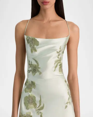 ALICE + OLIVIA Montana Floral-Embellished Cowlneck Maxi Dress | Thumbnail 5 ALICE + OLIVIA Montana Floral-Embellished Cowlneck Maxi Dress | Thumbnail 5