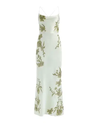 ALICE + OLIVIA Montana Floral-Embellished Cowlneck Maxi Dress | Thumbnail 1 ALICE + OLIVIA Montana Floral-Embellished Cowlneck Maxi Dress | Thumbnail 1