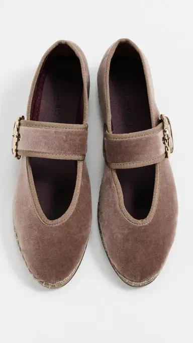 Flabelus Sophie Velvet Mary Jane Flats Brown | Thumbnail 5 Flabelus Sophie Velvet Mary Jane Flats Brown | Thumbnail 5