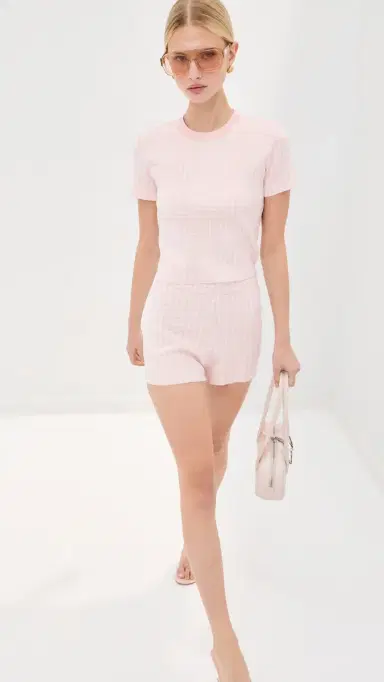 LE BOP Gingham Knit horts Ballet Pink | Thumbnail 2 LE BOP Gingham Knit horts Ballet Pink | Thumbnail 2