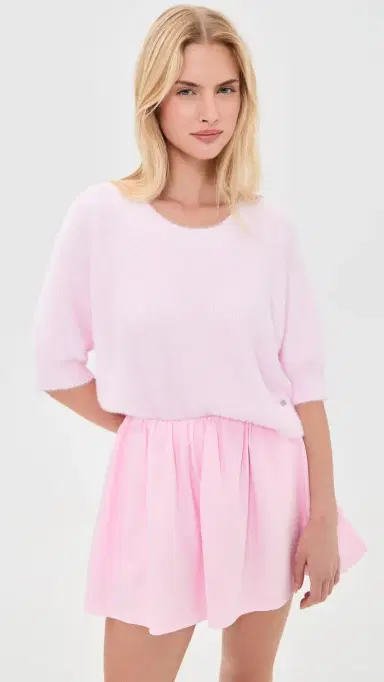 L'Agence Guinevere Crop Pullover Lt Malibu Pink | Thumbnail 2 L'Agence Guinevere Crop Pullover Lt Malibu Pink | Thumbnail 2