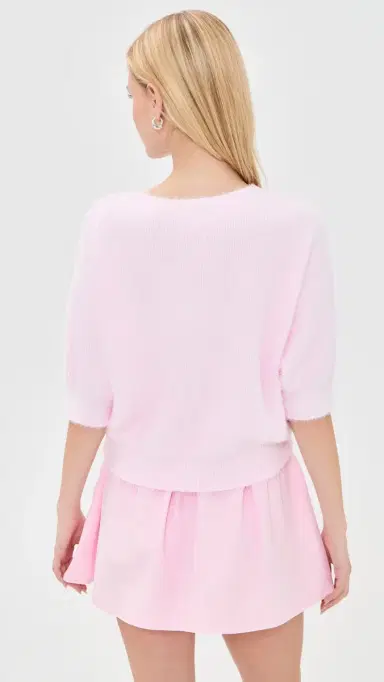 L'Agence Guinevere Crop Pullover Lt Malibu Pink | Thumbnail 3 L'Agence Guinevere Crop Pullover Lt Malibu Pink | Thumbnail 3