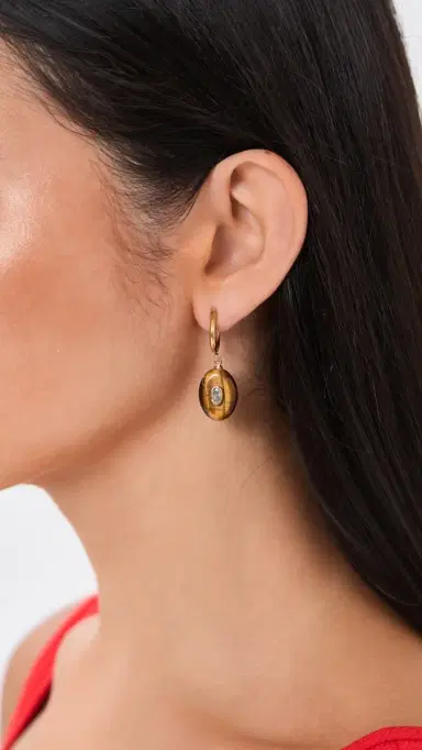 By Adina Eden Turtle Charm Drop Earrings Brown One Size | Thumbnail 3 By Adina Eden Turtle Charm Drop Earrings Brown One Size | Thumbnail 3