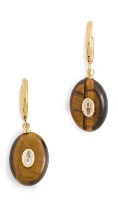 By Adina Eden Turtle Charm Drop Earrings Brown One Size | Thumbnail 5 By Adina Eden Turtle Charm Drop Earrings Brown One Size | Thumbnail 5