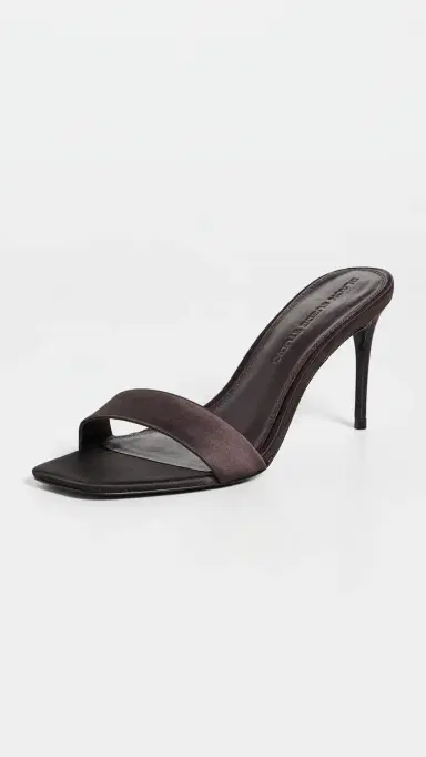 Black Suede Studio Naomi Satin Mules Cacao Satin | Thumbnail 2 Black Suede Studio Naomi Satin Mules Cacao Satin | Thumbnail 2