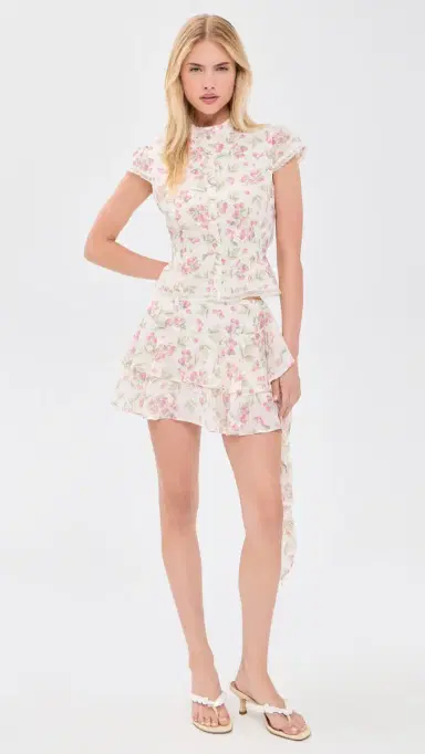 Wayf Talia Ruffle Skort Garden Raspberry | Thumbnail 5 Wayf Talia Ruffle Skort Garden Raspberry | Thumbnail 5