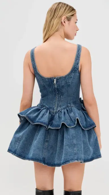 Aknvas Devyn Denim Dress with Rose Detail | Thumbnail 3 Aknvas Devyn Denim Dress with Rose Detail | Thumbnail 3