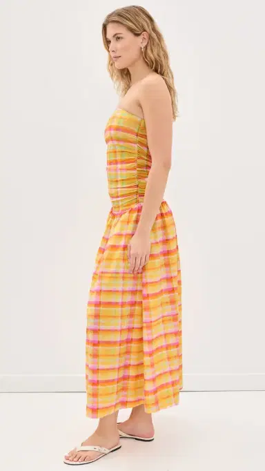 Never Fully Dressed Check Lola Dress Pink | Thumbnail 4 Never Fully Dressed Check Lola Dress Pink | Thumbnail 4