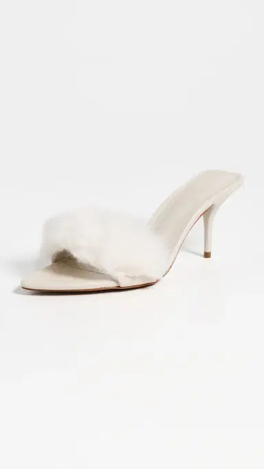 Schutz Elodie Fur Mules Pearl | Thumbnail 2 Schutz Elodie Fur Mules Pearl | Thumbnail 2