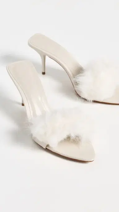 Schutz Elodie Fur Mules Pearl | Thumbnail 5 Schutz Elodie Fur Mules Pearl | Thumbnail 5