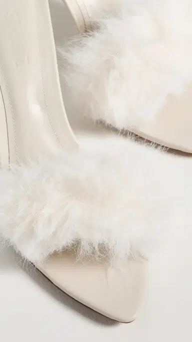Schutz Elodie Fur Mules Pearl | Thumbnail 6 Schutz Elodie Fur Mules Pearl | Thumbnail 6