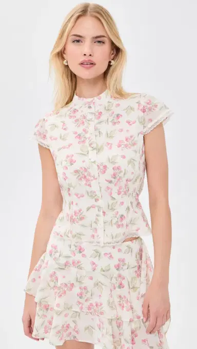 Wayf Talia Top Garden Raspberry | Thumbnail 2 Wayf Talia Top Garden Raspberry | Thumbnail 2