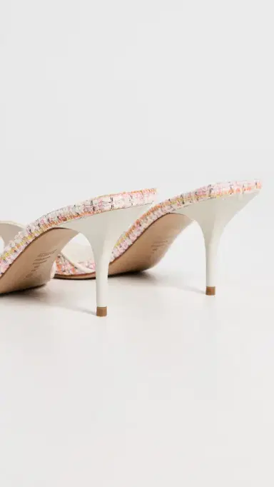 Schutz Elodie Tweed Mules Cherry Blossom/Pearl | Thumbnail 4 Schutz Elodie Tweed Mules Cherry Blossom/Pearl | Thumbnail 4
