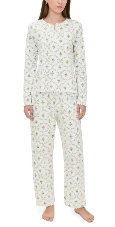 Hill House Home The Olivia Pants Pajama et Pastel Trellis | Thumbnail 1 Hill House Home The Olivia Pants Pajama et Pastel Trellis | Thumbnail 1