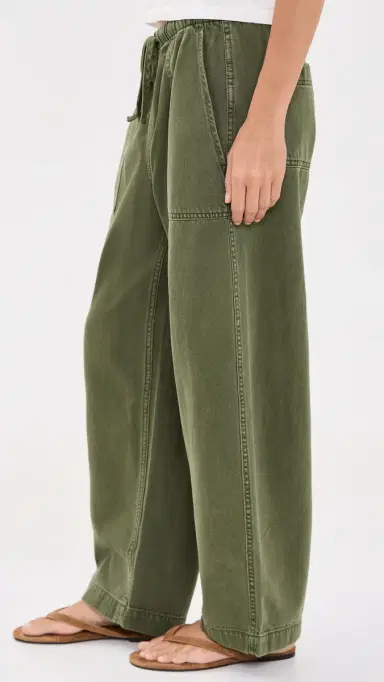 Madewell Pull-On Barrel-eg Utility Pants in Airy Denim Faded Ivy | Thumbnail 4 Madewell Pull-On Barrel-eg Utility Pants in Airy Denim Faded Ivy | Thumbnail 4
