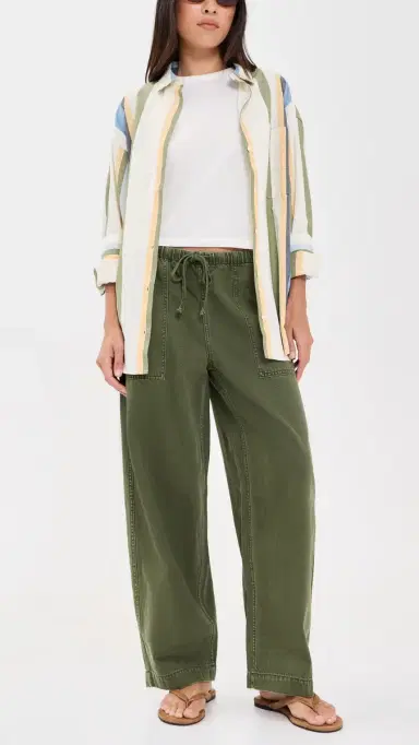 Madewell Pull-On Barrel-eg Utility Pants in Airy Denim Faded Ivy | Thumbnail 5 Madewell Pull-On Barrel-eg Utility Pants in Airy Denim Faded Ivy | Thumbnail 5