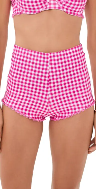 Peixoto Ciara Mini Swim Shorts Candy Gingham | Thumbnail 1 Peixoto Ciara Mini Swim Shorts Candy Gingham | Thumbnail 1