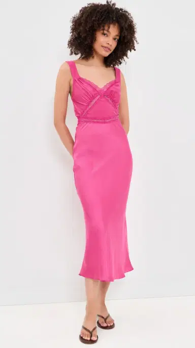 Bardot Emory Lace Slip Dress Hot Pink | Thumbnail 2 Bardot Emory Lace Slip Dress Hot Pink | Thumbnail 2