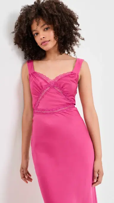 Bardot Emory Lace Slip Dress Hot Pink | Thumbnail 5 Bardot Emory Lace Slip Dress Hot Pink | Thumbnail 5