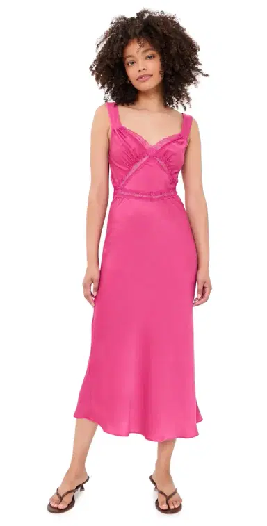 Bardot Emory Lace Slip Dress Hot Pink | Thumbnail 1 Bardot Emory Lace Slip Dress Hot Pink | Thumbnail 1
