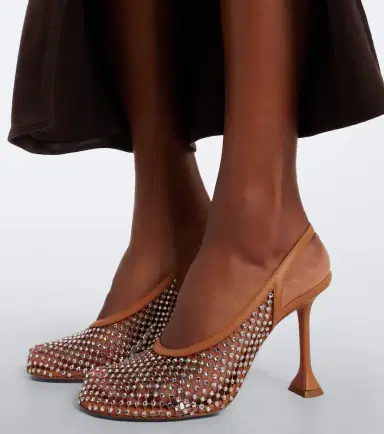 Amina Muaddi Dolly crystal embellished slingback pumps | Thumbnail 5 Amina Muaddi Dolly crystal embellished slingback pumps | Thumbnail 5