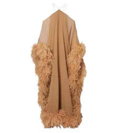 Taller Marmo Sza Sza Spirito feather-trimmed kaftan | Thumbnail 1 Taller Marmo Sza Sza Spirito feather-trimmed kaftan | Thumbnail 1