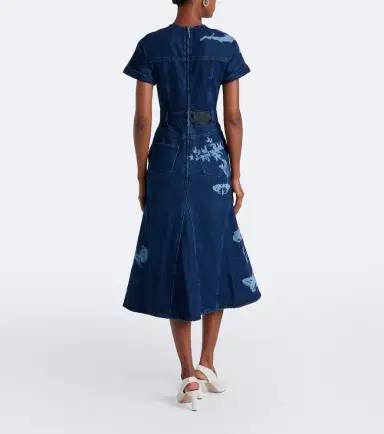 Erdem Printed denim midi dress | Thumbnail 4 Erdem Printed denim midi dress | Thumbnail 4