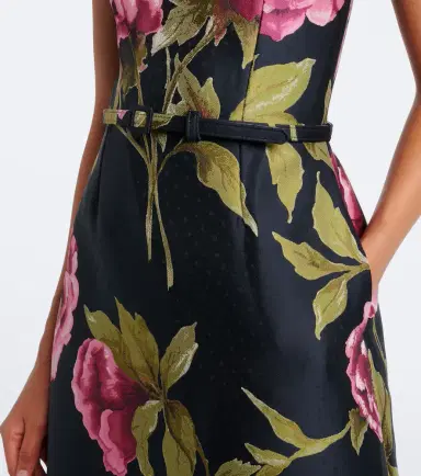 Carolina Herrera Floral jacquard midi dress | Thumbnail 3 Carolina Herrera Floral jacquard midi dress | Thumbnail 3