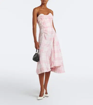 Vivienne Westwood Spiral checked wool-blend bustier dress | Thumbnail 2 Vivienne Westwood Spiral checked wool-blend bustier dress | Thumbnail 2