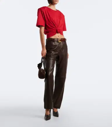 Magda Butrym Cropped cotton-blend jersey T-shirt | Thumbnail 6 Magda Butrym Cropped cotton-blend jersey T-shirt | Thumbnail 6