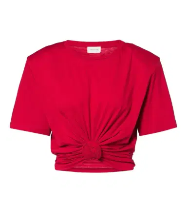Magda Butrym Cropped cotton-blend jersey T-shirt | Thumbnail 1 Magda Butrym Cropped cotton-blend jersey T-shirt | Thumbnail 1