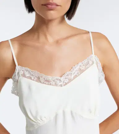 Simone Rocha Lace-trimmed crêpe de chine camisole | Thumbnail 3 Simone Rocha Lace-trimmed crêpe de chine camisole | Thumbnail 3