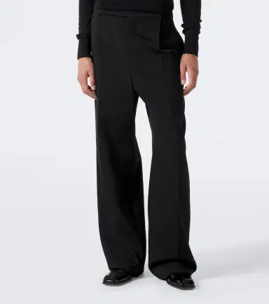 Saint Laurent Wool gabardine wide-leg pants | Thumbnail 2 Saint Laurent Wool gabardine wide-leg pants | Thumbnail 2