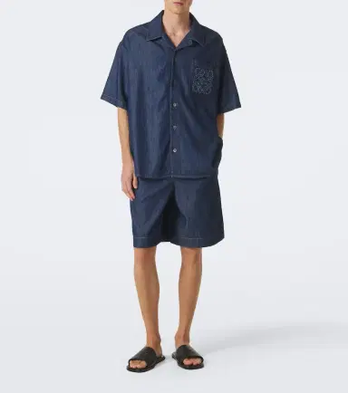 Loewe Anagram cotton chambray shorts | Thumbnail 2 Loewe Anagram cotton chambray shorts | Thumbnail 2