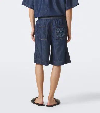 Loewe Anagram cotton chambray shorts | Thumbnail 3 Loewe Anagram cotton chambray shorts | Thumbnail 3