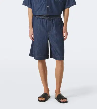 Loewe Anagram cotton chambray shorts | Thumbnail 4 Loewe Anagram cotton chambray shorts | Thumbnail 4