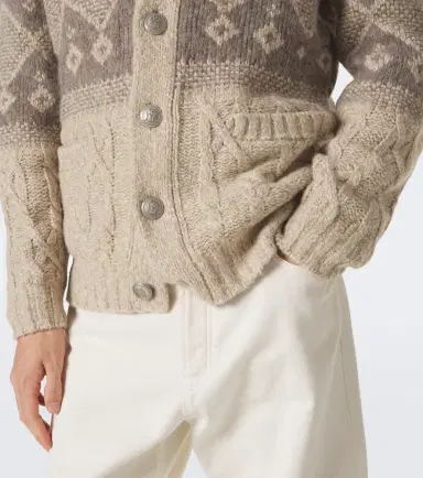 Brunello Cucinelli Intarsia wool, silk, and cashmere cardigan | Thumbnail 3 Brunello Cucinelli Intarsia wool, silk, and cashmere cardigan | Thumbnail 3