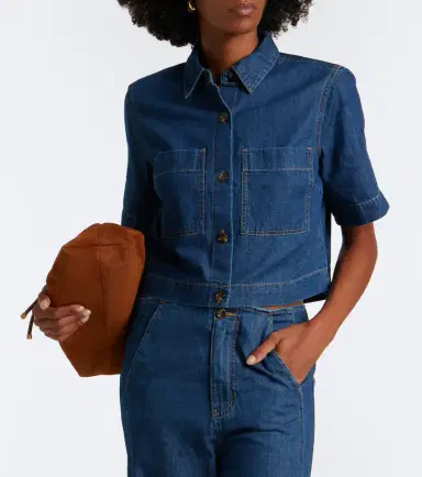 Veronica Beard Spruce cotton denim shirt | Thumbnail 6 Veronica Beard Spruce cotton denim shirt | Thumbnail 6