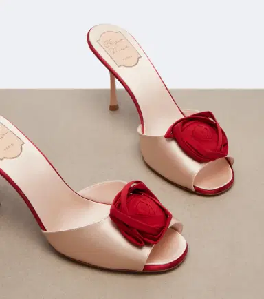 Roger Vivier Rose Vivier floral-appliqué satin mules | Thumbnail 2 Roger Vivier Rose Vivier floral-appliqué satin mules | Thumbnail 2