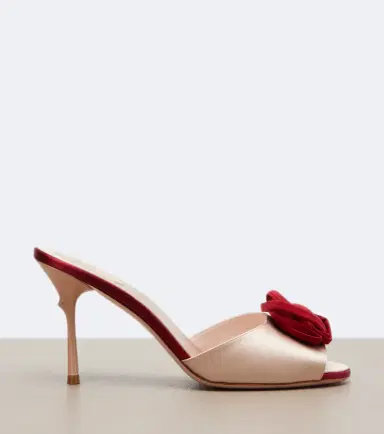 Roger Vivier Rose Vivier floral-appliqué satin mules | Thumbnail 4 Roger Vivier Rose Vivier floral-appliqué satin mules | Thumbnail 4