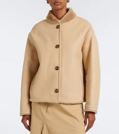 Yves Salomon Reversible shearling-trimmed leather jacket | Thumbnail 5 Yves Salomon Reversible shearling-trimmed leather jacket | Thumbnail 5