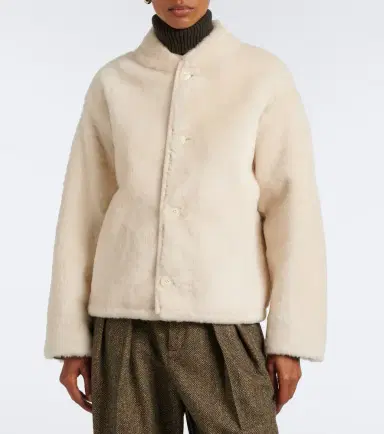 Yves Salomon Reversible shearling-trimmed leather jacket | Thumbnail 2 Yves Salomon Reversible shearling-trimmed leather jacket | Thumbnail 2