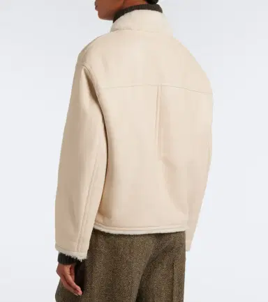 Yves Salomon Reversible shearling-trimmed leather jacket | Thumbnail 3 Yves Salomon Reversible shearling-trimmed leather jacket | Thumbnail 3