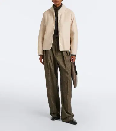 Yves Salomon Reversible shearling-trimmed leather jacket | Thumbnail 4 Yves Salomon Reversible shearling-trimmed leather jacket | Thumbnail 4