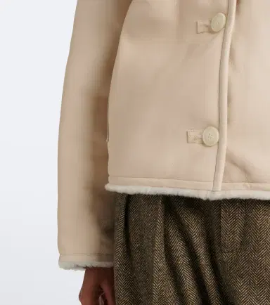 Yves Salomon Reversible shearling-trimmed leather jacket | Thumbnail 5 Yves Salomon Reversible shearling-trimmed leather jacket | Thumbnail 5