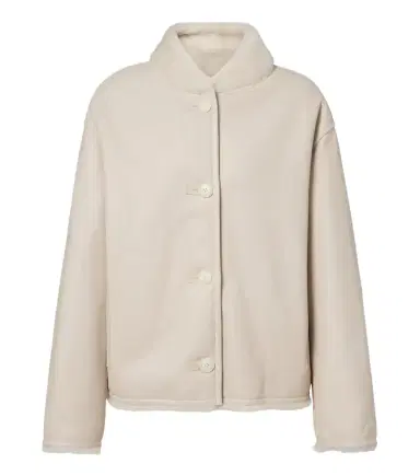 Yves Salomon Reversible shearling-trimmed leather jacket | Thumbnail 1 Yves Salomon Reversible shearling-trimmed leather jacket | Thumbnail 1